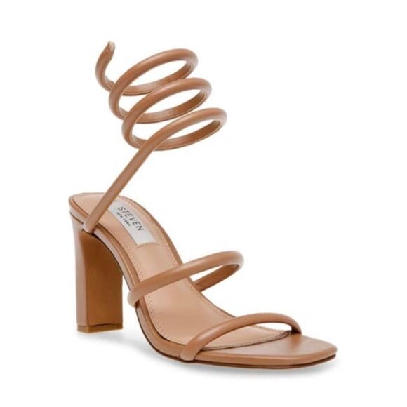 Steven New York Jaidin Nude Strappy Ankle Sandal Heel Size 9.5 - Picture 1 of 17